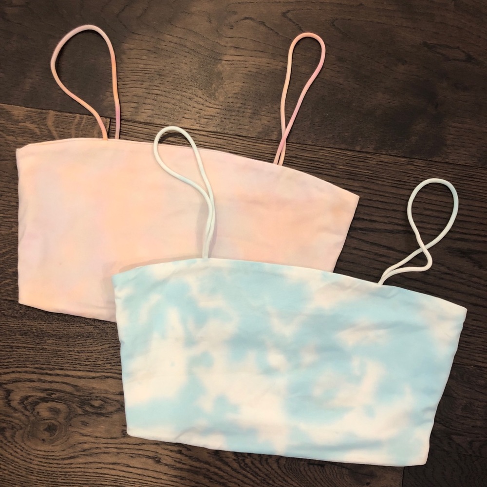 Bundle of tie dyed crop tops. Never worn.